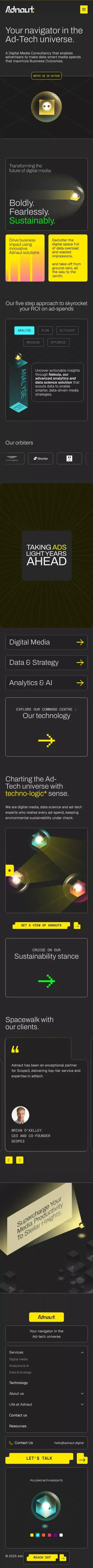 Adnaut | Your Navigator in the ad-tech universe. mobile view