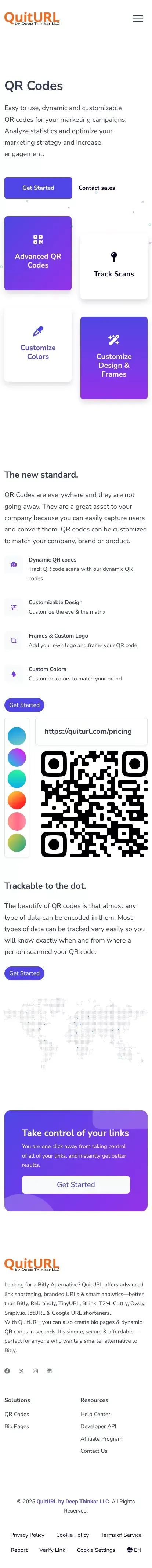 QR Codes - QuitURL mobile view