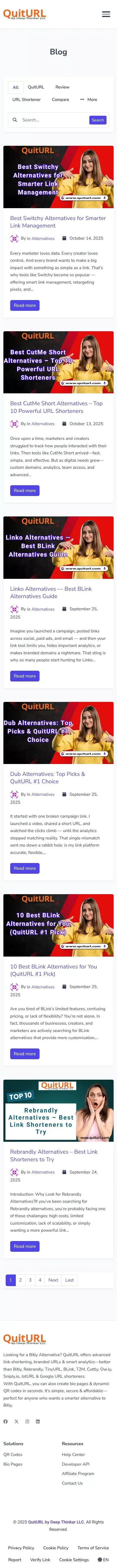 Blog - QuitURL mobile view