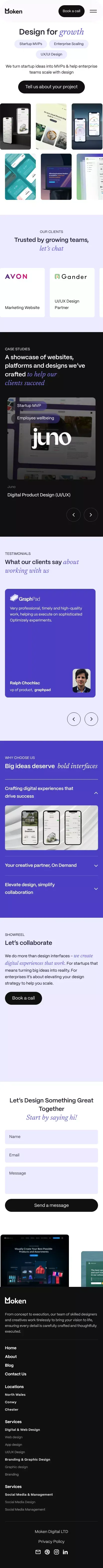 Launch MVPs & Scale Design Without the Overhead | Moken Digital mobile view