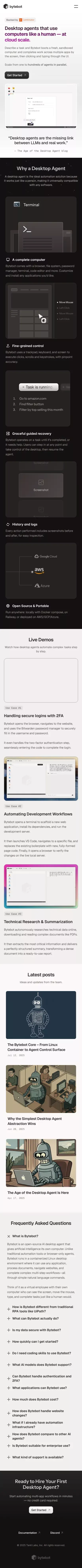 Bytebot - Desktop agents that use computers like a human â at cloud scale. mobile view