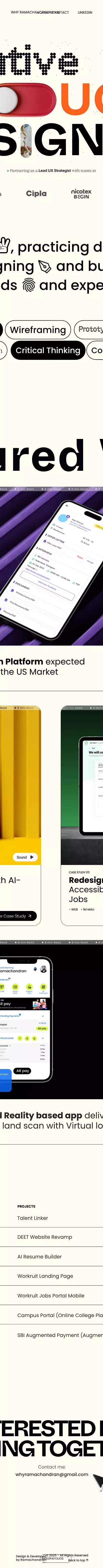 Ramachandran - Product Designer mobile view