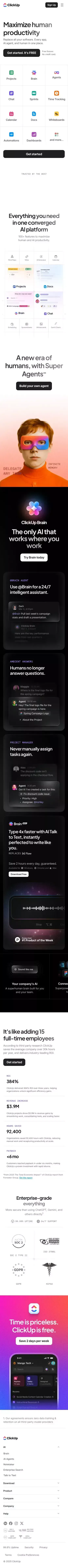 ClickUp™ | The everything app for work mobile view