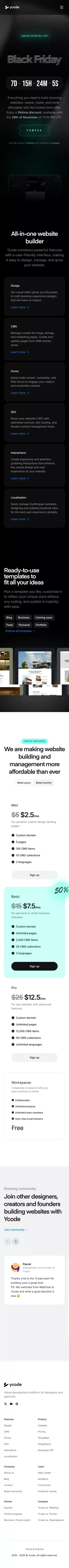 Black Friday Sale: Build Professional Websites with Ease mobile view