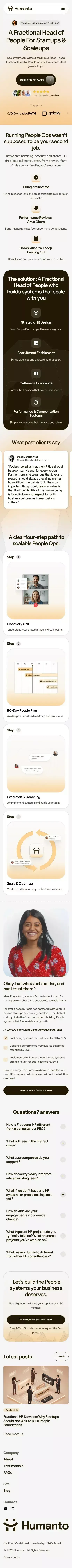 Fractional Head of People for Startups | Humanto mobile view