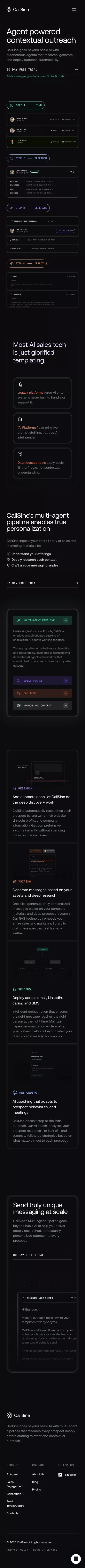 CallSine mobile view