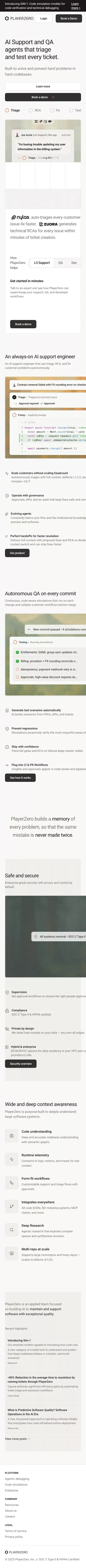 PlayerZero mobile view