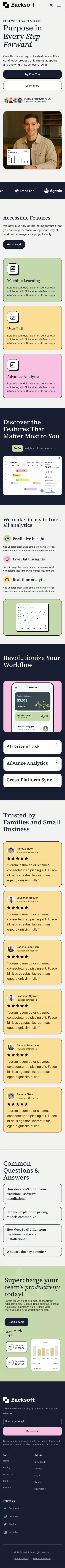 Backsoft - Webflow Ecommerce website template mobile view