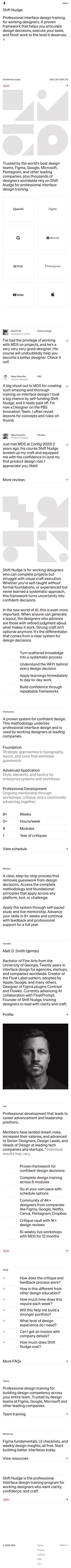 Shift Nudge - Professional Interface Design Training mobile view