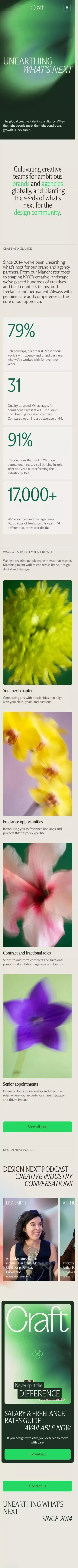 Craft - Unearthing What's Next mobile view