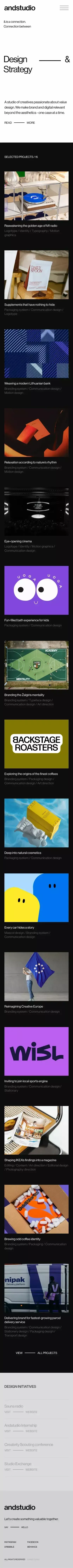 Andstudio From Strategy to Brand and Digital Design mobile view
