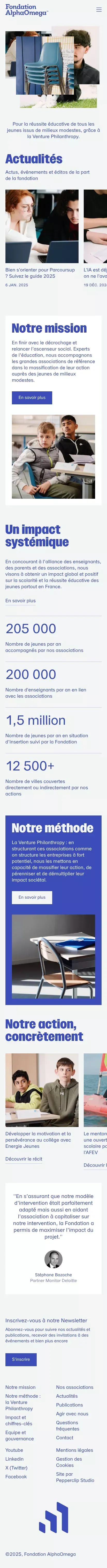 Fondation AlphaOmega – Pour la réussite éducative des jeunes issus de milieux modestes mobile view