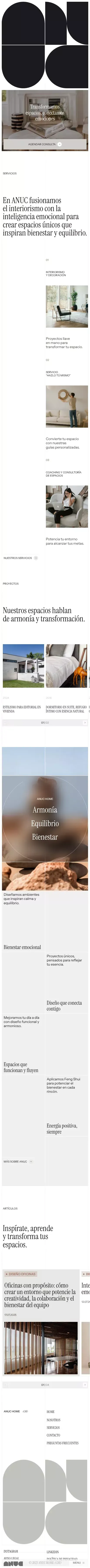 Anuc Home mobile view