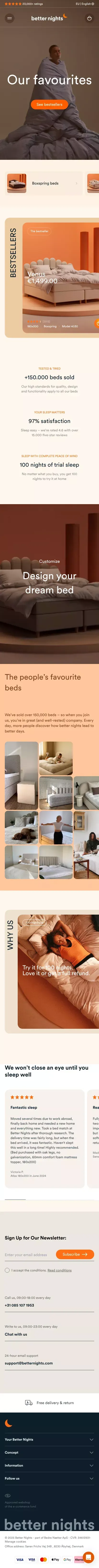 Better Nights. Good beds and good sleep change everything. mobile view