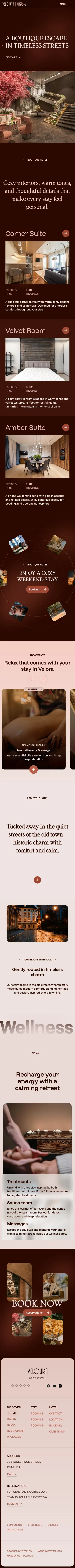Veloura - Webflow website template mobile view