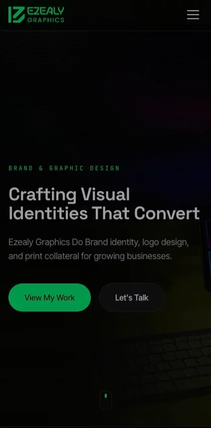 Ezealy Graphics | Brand Designer for Growing Businesses mobile view