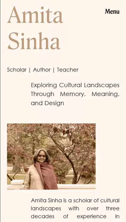 Amita Sinha mobile view