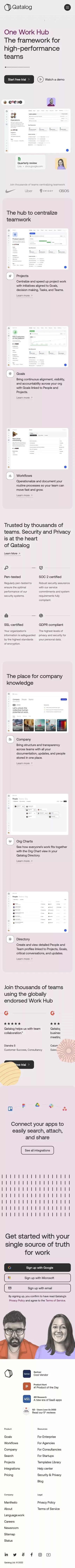 Work Hub | Qatalog mobile view