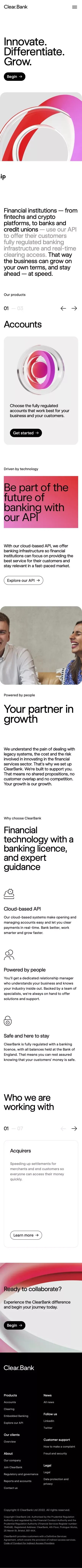 ClearBank | Home mobile view