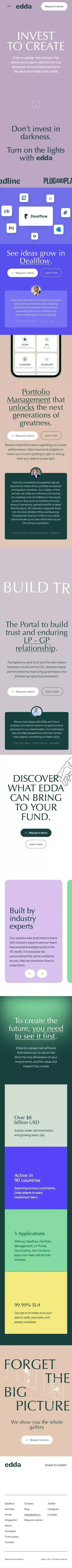 Investto create - Edda mobile view