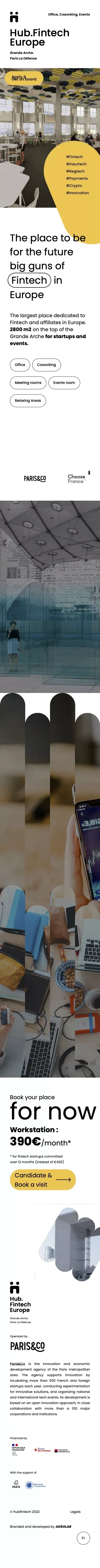 Hub Fintech Europe mobile view