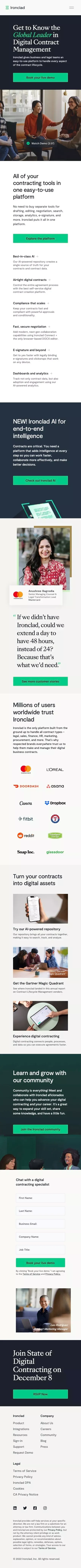 Ironclad: The Global Leader in Contract Management Software mobile view
