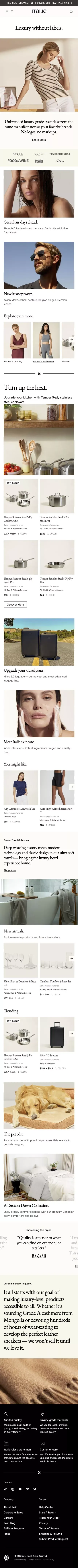 Italic | Luxury without labels. mobile view