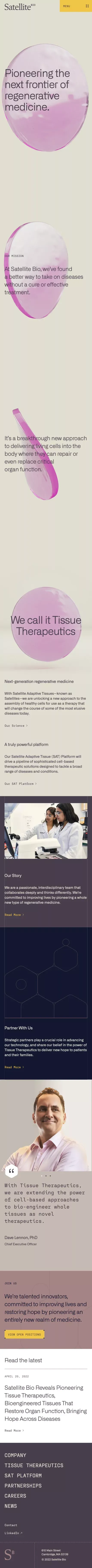 Satellite Bio | Home mobile view