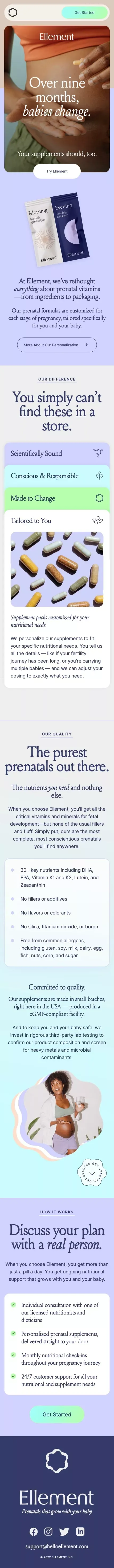 Prenatal supplements that grow with your baby — Ellement mobile view