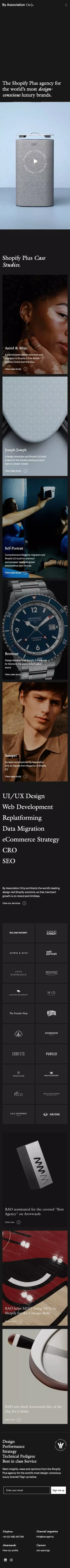 By Association Only | Shopify Plus Agency & eCommerce Experts mobile view