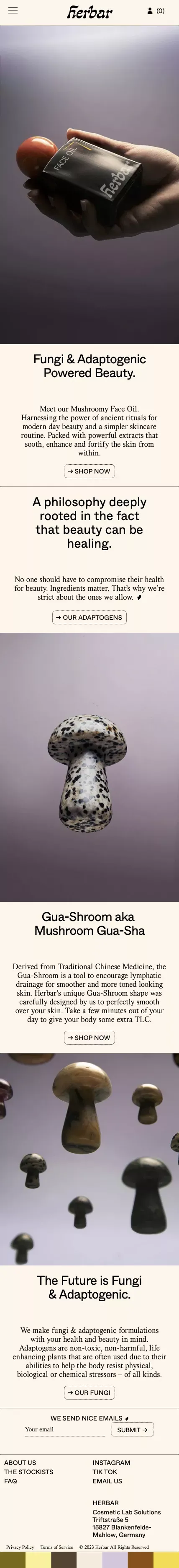 Herbar: Fungi & Adaptogenic Powered Beauty mobile view