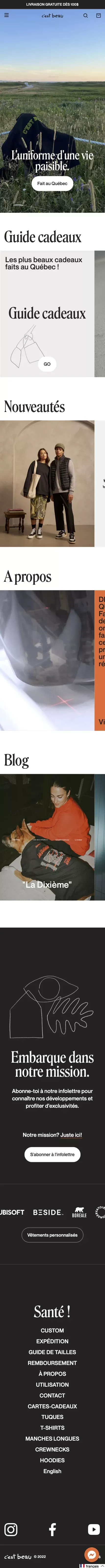 C'est beau - Des basics faits au Canada mobile view