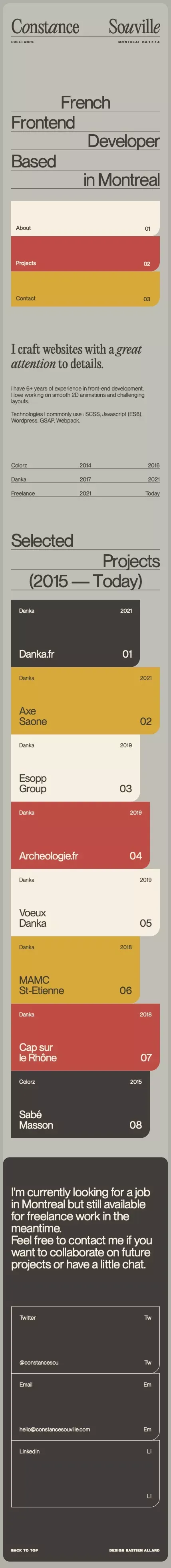 Constance Souville Portfolio mobile view