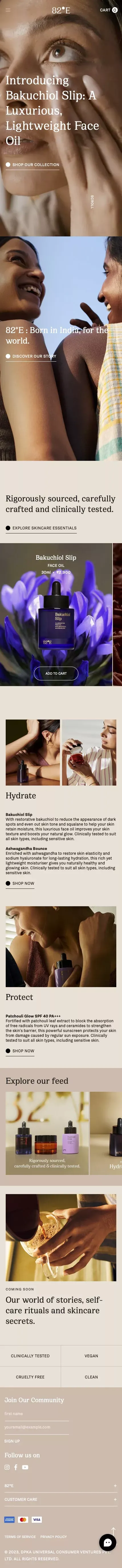 82°E | Modern Indian Self-Care Brand mobile view