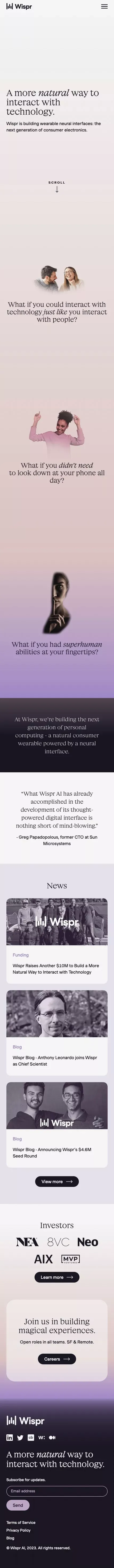 Wispr AI mobile view