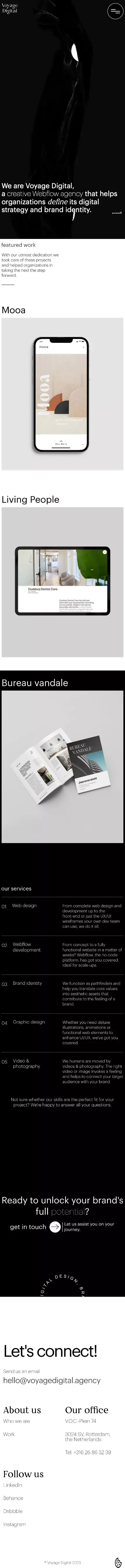 Voyage Digital - Creative Webflow agency mobile view