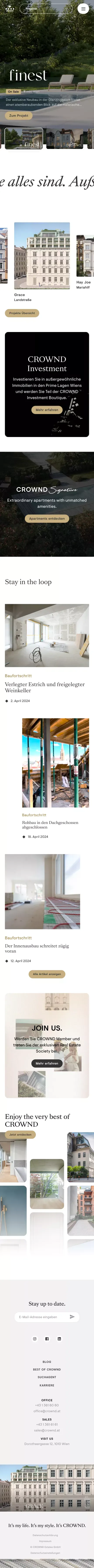 Luxus Immobilien in Wien | The Real Estate Society | CROWND Estates mobile view
