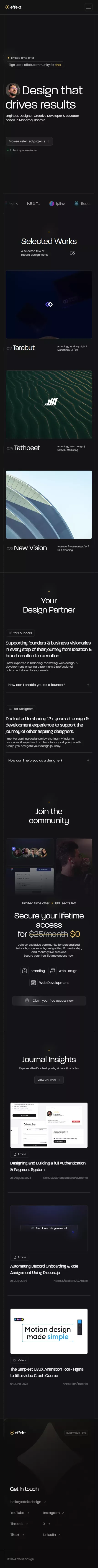 effekt.design mobile view