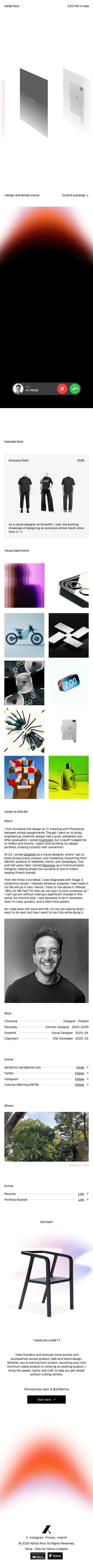 Abhijit Rout - Creative Designer mobile view