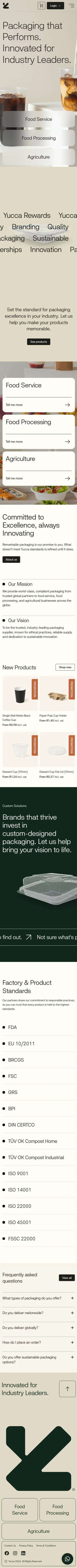 Yucca Packaging: Innovative Packaging Solutions mobile view