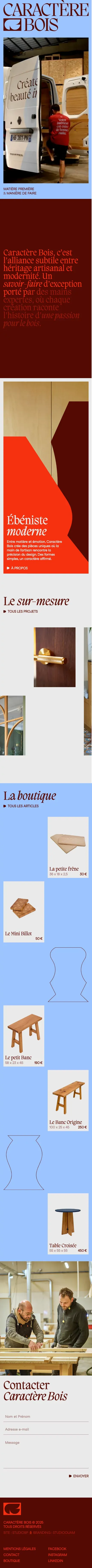 Caractère Bois | Ébénisterie d'Art & Créations Modernes mobile view