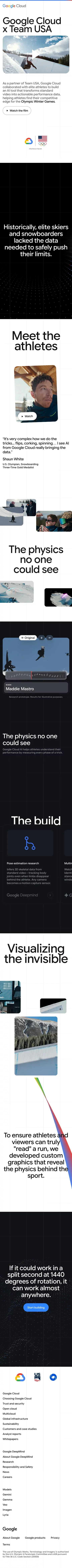 Google Cloud x Team USA mobile view