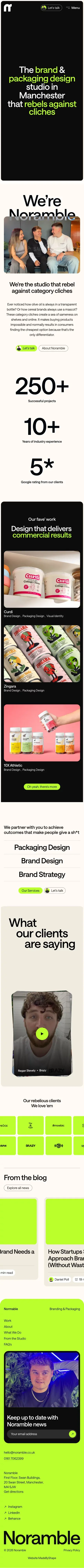 Noramble | Brand & Packaging Design Studio Manchester mobile view