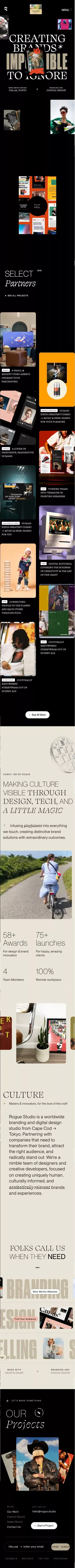 Rogue Studio | Digital marketing, branding, and product experience studio | Rogue Studio mobile view