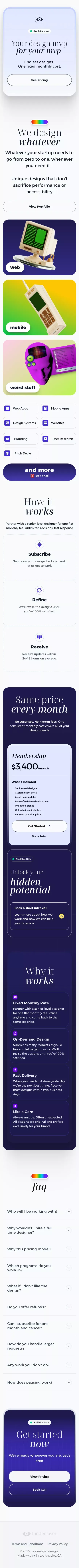 Hiddenlayer Design mobile view