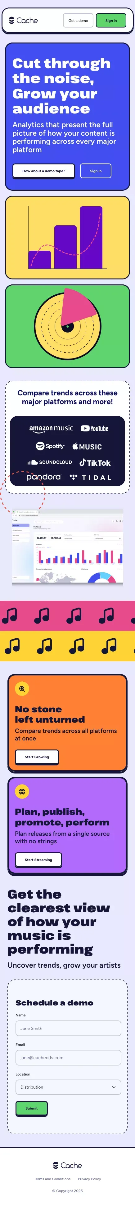 Cache Creative Data Solutions mobile view