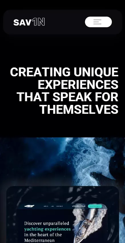 SAV1N | High-Performance Web Design & Development mobile view