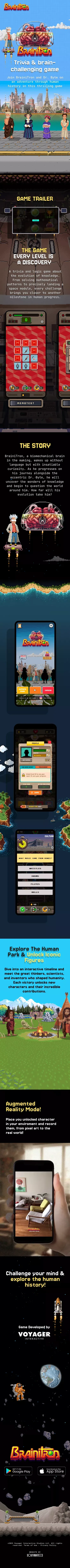 Brainitron: Puzzles & Brain-Challenging Game. Explore, Learn, and Evolve mobile view