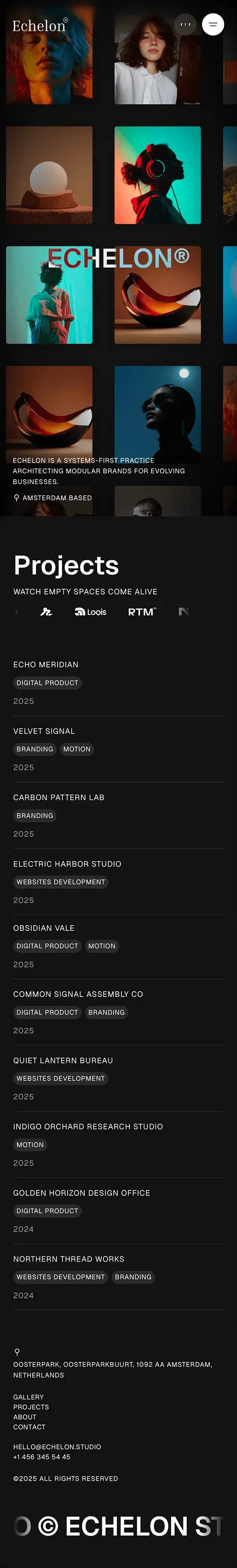 Echelon Studio - Digital Design & Creative Direction mobile view