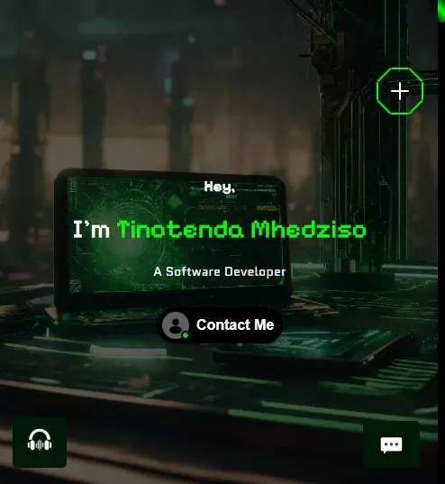 Tinotenda Mhedziso's portfolio website mobile view
